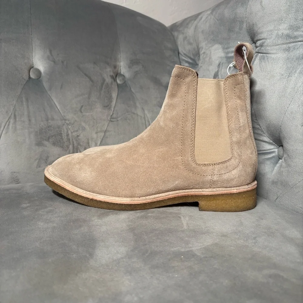 CIVIL REGIME Men's Cream Leather Crepe Sole Unit‎ Chelsea Boots